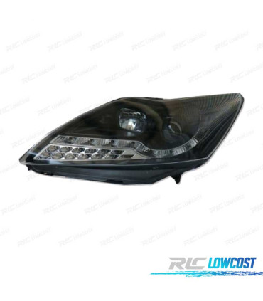 FARÓIS FRONTAIS FORD FOCUS 08- LUZ DIURNA LED PRETO