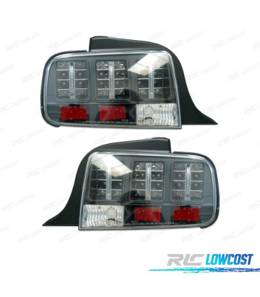 FAROLINS TRASEIROS FORD MUSTANG 05- LOOK LEXUS PRETO