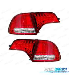 FAROLINS HONDA CIVIC HYBRID 4P 06- LOOK LEXUS LED VERMELHO CROMADO