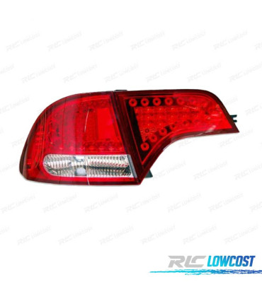 FAROLINS HONDA CIVIC HYBRID 4P 06- LOOK LEXUS LED VERMELHO CROMADO