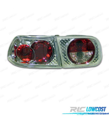 FAROLINS HONDA CIVIC 4P 92-95 LOOK LEXUS FUNDO CROMADO