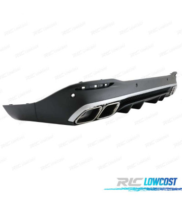 DIFUSOR TRASEIRO MERCEDES GLE W167 20- + PONTEIRAS DE ESCAPE LOOK AMG GLE63