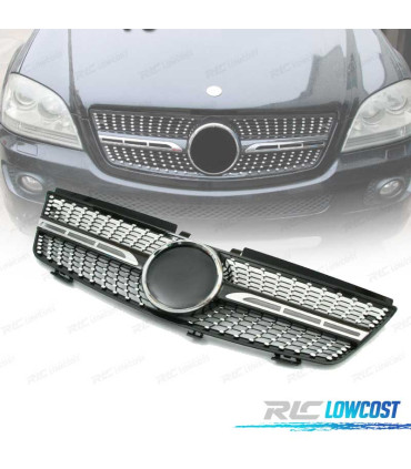 GRELHA DIANTEIRA MERCEDES W164 05-08 LOOK DIAMOND PRETO