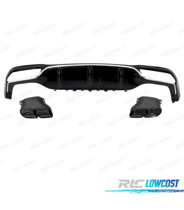 DIFUSOR TRASEIRO MERCEDES W213 LOOK AMG E63 PRETO