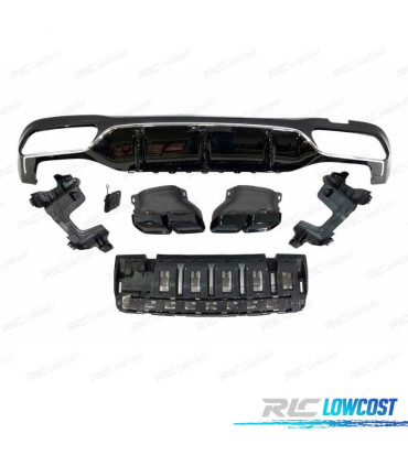 DIFUSOR TRASEIRO MERCEDES W213 LOOK AMG E63 PRETO