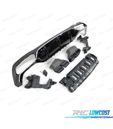 DIFUSOR TRASEIRO MERCEDES W213 LOOK AMG E63 PRETO