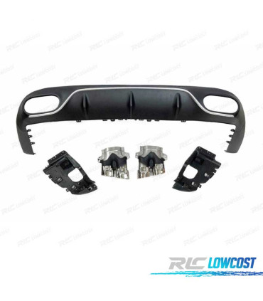 DIFUSOR TRASEIRO MERCEDES W213 C238 COUPÉ LOOK E53 PRETO CROMADO