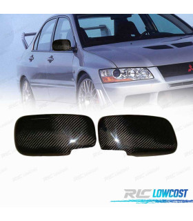 CAPAS DE ESPELHOS RETROVISORES MITSUBISHI EVO VII VIII IX 02-08 CARBONO