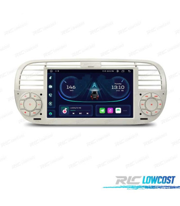 AUTO RÁDIO GPS ANDROID 12 PARA FIAT 500 07-15 BRANCO
