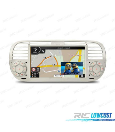 AUTO RÁDIO GPS ANDROID 12 PARA FIAT 500 07-15 BRANCO