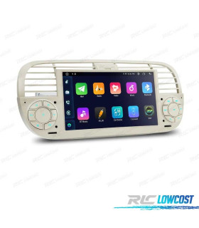 AUTO RÁDIO GPS ANDROID 12 PARA FIAT 500 07-15 BRANCO
