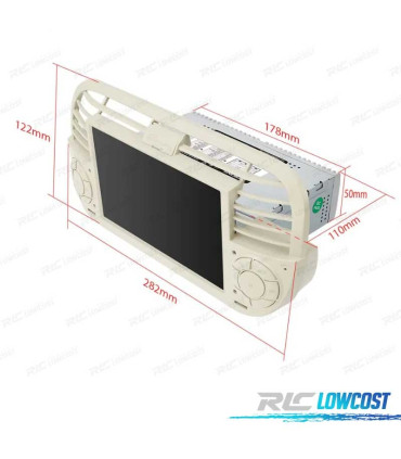 AUTO RÁDIO GPS ANDROID 12 PARA FIAT 500 07-15 BRANCO