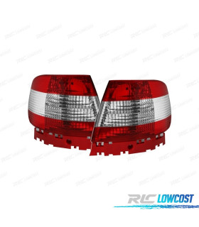 FAROLINS TRASEIROS LED PARA AUDI A4 B5 VERMELHO CROMADO