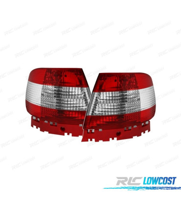 FAROLINS TRASEIROS LED PARA AUDI A4 B5 VERMELHO CROMADO