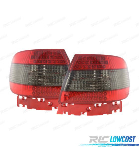 FAROLINS TRASEIROS LED AUDI A4 B5 VERMELHO ESCURECIDO