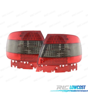 FAROLINS TRASEIROS LED AUDI A4 B5 VERMELHO ESCURECIDO