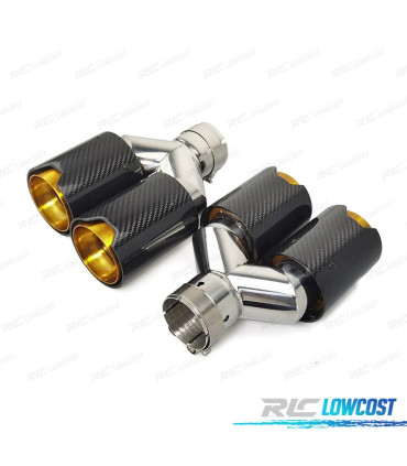 PONTEIRA DE ESCAPE BMW LOOK M PERFORMANCE DORADO CARBONO