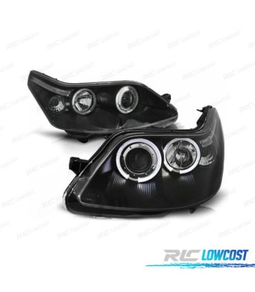 FARÓIS ANGEL EYES CITROEN C4 04-09 FUNDO PRETO