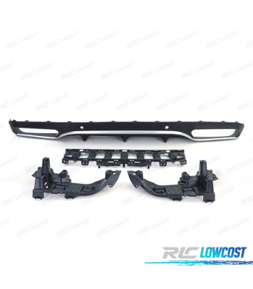 DIFUSOR MERCEDES C-CLASS W205 AMG 14-18 LOOK C63 MOLDURA PRATA