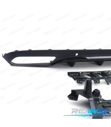 DIFUSOR MERCEDES C-CLASS C205 COUPE AMG 14-18 LOOK C63 MOLDURA PRETO BRILHANTE