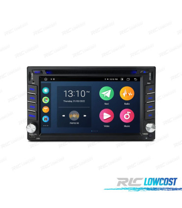AUTO RADIO ANDROID 12 GPS DVD 2DIN HD TÁCTIL BLUETOOTH USB SD