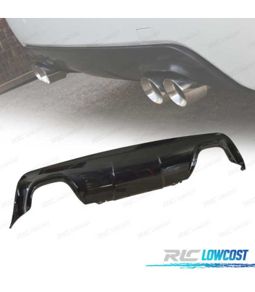 DIFUSOR TRASEIRO BMW E60 03-10 LOOK M SAÍDA PRETO BRILHANTE