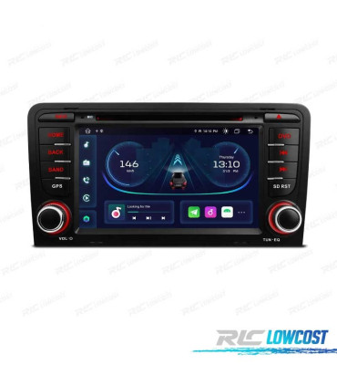 AUTO RADIO GPS 2DIN ANDROID 12 OCTA-CORE PARA AUDI A3 8P 8PA 03-12 USB GPS TACTIL 7" HD