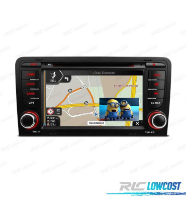 AUTO RADIO GPS 2DIN ANDROID 12 OCTA-CORE PARA AUDI A3 8P 8PA 03-12 USB GPS TACTIL 7" HD