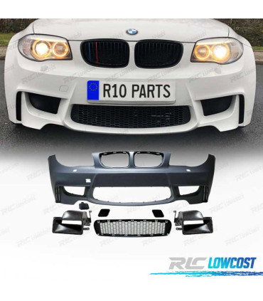 PARA-CHOQUES FRONTAL BMW E81 E87 E82 E88 06-10 LOOK 1M + TUBOS DE AR
