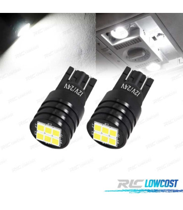 LÂMPADAS LED DE DIAMANTE BRANCO W5W T10 - BLACK SERIES