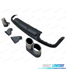DIFUSOR AUDI A6 S-LINE 19- LOOK S6 + PONTEIRAS DE ESCAPE CROMADO