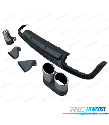 DIFUSOR AUDI A6 S-LINE 19- LOOK S6 + PONTEIRAS DE ESCAPE CROMADO
