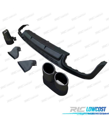 DIFUSOR AUDI A6 S LINE 19- LOOK S6 + PONTEIRAS DE ESCAPE PRETAS