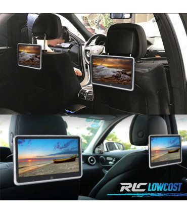 ECRÃ PARA ENCOSTO DE CABEÇA MULTIMEDIA 10 PULGADAS HD TÁCTIL USB SD