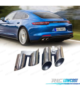 PONTEIRAS DE ESCAPE PORSCHE PANAMERA 17- LOOK S CROMADO