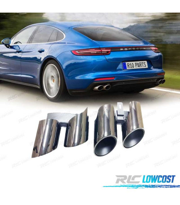 PONTEIRAS DE ESCAPE PORSCHE PANAMERA 17- LOOK S CROMADO