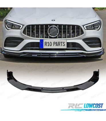 SPOILER LIP FRONTAL MERCEDES CLA W117 AMG 14-18 LOOK BRABUS PRETO BRILHANTE