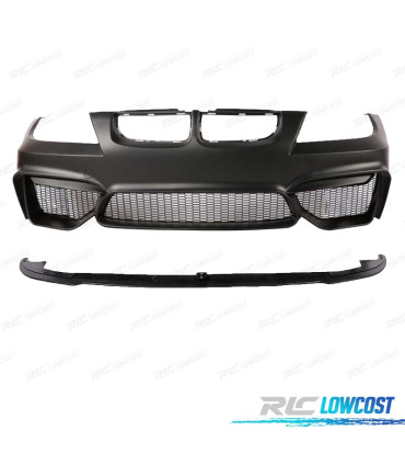 PARA-CHOQUES FRONTAL BMW E90 E91 05-08 LOOK M4 + SPOILER LIP