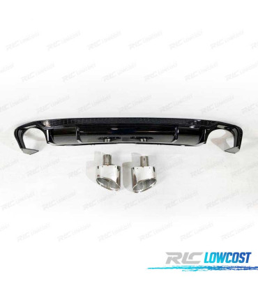 DIFUSOR TRASEIRO AUDI A5 SPORTBACK S LINE 17- LOOK RS5 + PONTEIRAS DE ESCAPE