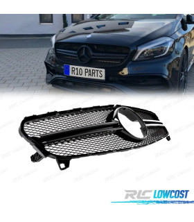 GRELHA FRONTAL MERCEDES CLASE A W176 15-18 LOOK AMG A45 PRETO BRILHANTE