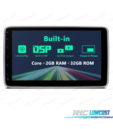 AUTO RADIO GPS 1 DIN ANDROID 14 LCD TÁCTIL 10"