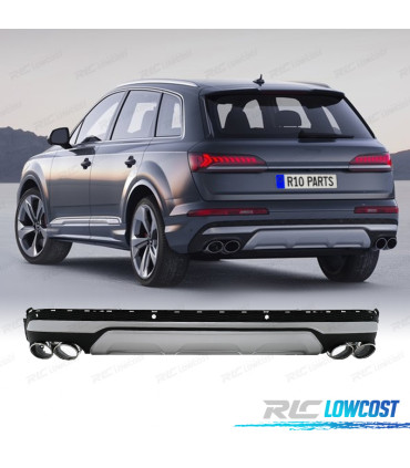 DIFUSOR AUDI Q7 20-23 LOOK SQ7 + PONTEIRAS DE ESCAPE CROMADAS