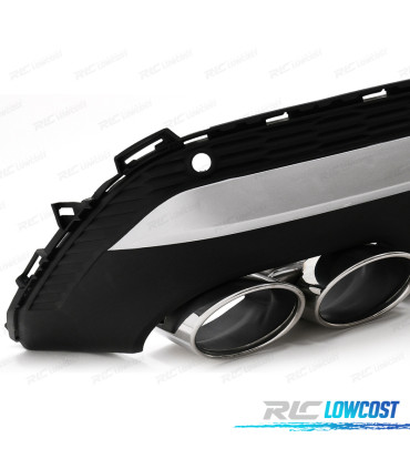 DIFUSOR AUDI Q7 20-23 LOOK SQ7 + PONTEIRAS DE ESCAPE CROMADAS