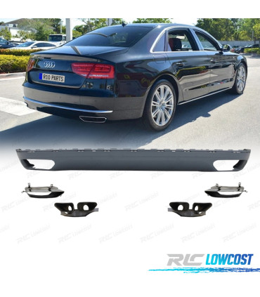 DIFUSOR AUDI A8 11-14 LOOK W12 + PONTEIRAS DE ESCAPE