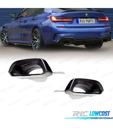 PONTEIRAS DE ESCAPE BMW G20 G21 19- LOOK M PERFORMANCE 340i PRETAS