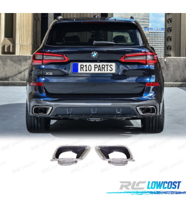 PONTEIRAS DE ESCAPE BMW X5 G05 18- LOOK M PERFORMANCE PRATEADAS