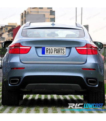 PONTEIRAS DE ESCAPE BMW X6 E71 E72 08-14 QUADRADAS PRATEADAS