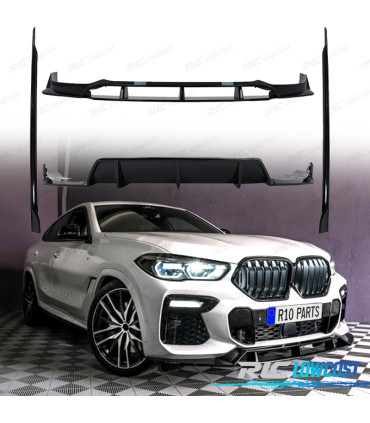 KIT CARROÇARIA BMW X6 G06 19- LOOK BLACK KNIGHT PRETO BRILHANTE