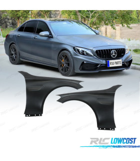 KIT 2 GUARDA-LAMAS MERCEDES W205 C205 14-21 LOOK AMG C63 METAL