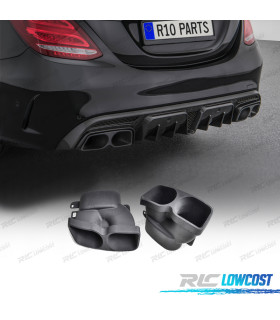PONTEIRAS DE ESCAPE MERCEDES W205 C205 14-21 LOOK BRABUS PRETAS
